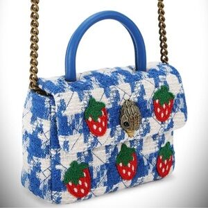 Kurt Geiger Blue and White Mini Bag with Strawberries
